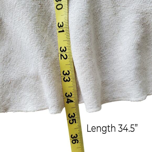 Linen Cotton Blend Dress Loose Fitting Oversized Natural Unbleached Color Size S - Picture 13 of 16